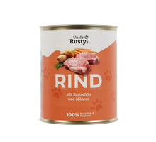 Lade das Bild in den Galerie-Viewer, Uncle Rustys Nassfutter Hundefutter Rind mit Kartoffeln und Karotten