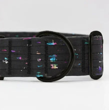 Lade das Bild in den Galerie-Viewer, Hundehalsband mit Dornschnalle | Korkleder | Umweltfreundlich | Robust & Vegan | Rainbowglimmer/Schwarz