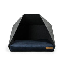Lade das Bild in den Galerie-Viewer, Indoor Hundehütte "PetPocket" von Rexproduct | 100% recycelt | Dunkelgrau | Matratze aus 9 Farben wählbar Unisize S+S Softpet Marine