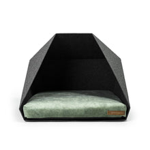 Lade das Bild in den Galerie-Viewer, Indoor Hundehütte "PetPocket" von Rexproduct | 100% recycelt | Dunkelgrau | Matratze aus 9 Farben wählbar Unisize S+S Softpet Hellgrün