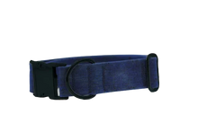 Lade das Bild in den Galerie-Viewer, Hundehalsband mit Klickverschluss | Korkleder | Umweltfreundlich | Robust & Vegan | Denim/Schwarz