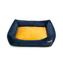 Lade das Bild in den Galerie-Viewer, Nachhaltiges Rexproduct Hundebett OTTO - orthopädisch - waschbar & schadstofffrei - Marine - 5 Matratzenfarben S: 65 x 55 x 15 cm Senfgelb | Fräulein Plath