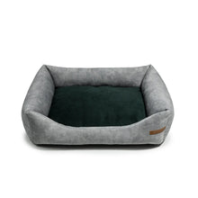 Lade das Bild in den Galerie-Viewer, Premium Hundebett Rexproduct | Recycelte Materialien & schadstofffrei | Hellgrau | 9 versch. Matratzenfarben S: 65 x 55 x 20 cm Dunkelgrün