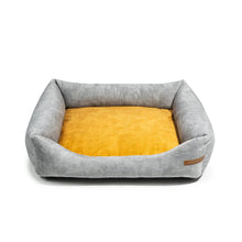 Lade das Bild in den Galerie-Viewer, Nachhaltiges Rexproduct Hundebett OTTO - orthopädisch - waschbar & schadstofffrei - hellgrau - 5 Matratzenfarben S: 65 x 55 x 20 cm Senfgelb | Fräulein Plath