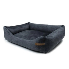 Lade das Bild in den Galerie-Viewer, Premium Hundebett Rexproduct | Recycelte Materialien & schadstofffrei | Dunkelgrau | 9 versch. Matratzenfarben S: 65 x 55 x 20 cm Dunkelgrau