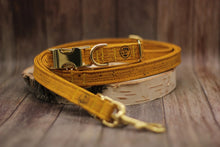 Lade das Bild in den Galerie-Viewer, Hundehalsband mit Klickverschluss | Korkleder | Umweltfreundlich | Robust & Vegan | Senf/Gold