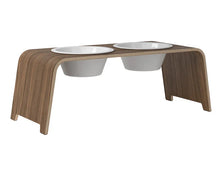 Lade das Bild in den Galerie-Viewer, Futterstation dogBar® für Hunde | Porzellan | Nussbaum | 5 Größen L