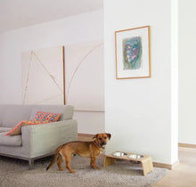 Lade das Bild in den Galerie-Viewer, Futterstation dogBar® für Hunde | Edelstahl | Eiche hell | 5 Größen