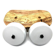 Lade das Bild in den Galerie-Viewer, Nachhaltige Futterstation RUSTY PLUS | Olivenholz & Porzellan | Natürliche Rohstoffe | 2 Größen