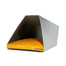 Lade das Bild in den Galerie-Viewer, Indoor Hundehütte "PetPocket" von Rexproduct | 100% recycelt | Hellgrau | Matratze aus 9 Farben wählbar Unisize S+S Softpet Gelb