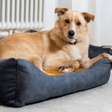 Lade das Bild in den Galerie-Viewer, Nachhaltiges Premium Hundebett Rexproduct | Recycelte Materialien &amp; schadstofffrei | Dunkelgrau | Matratzenfarben wählbar
