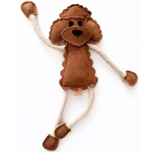 Lade das Bild in den Galerie-Viewer, Nachhaltiges Hundespielzeug &quot;Piet Pudel&quot; | Robust &amp; 100% schadstofffrei | Upcycling Leder &amp; natürliche Baumwolle
