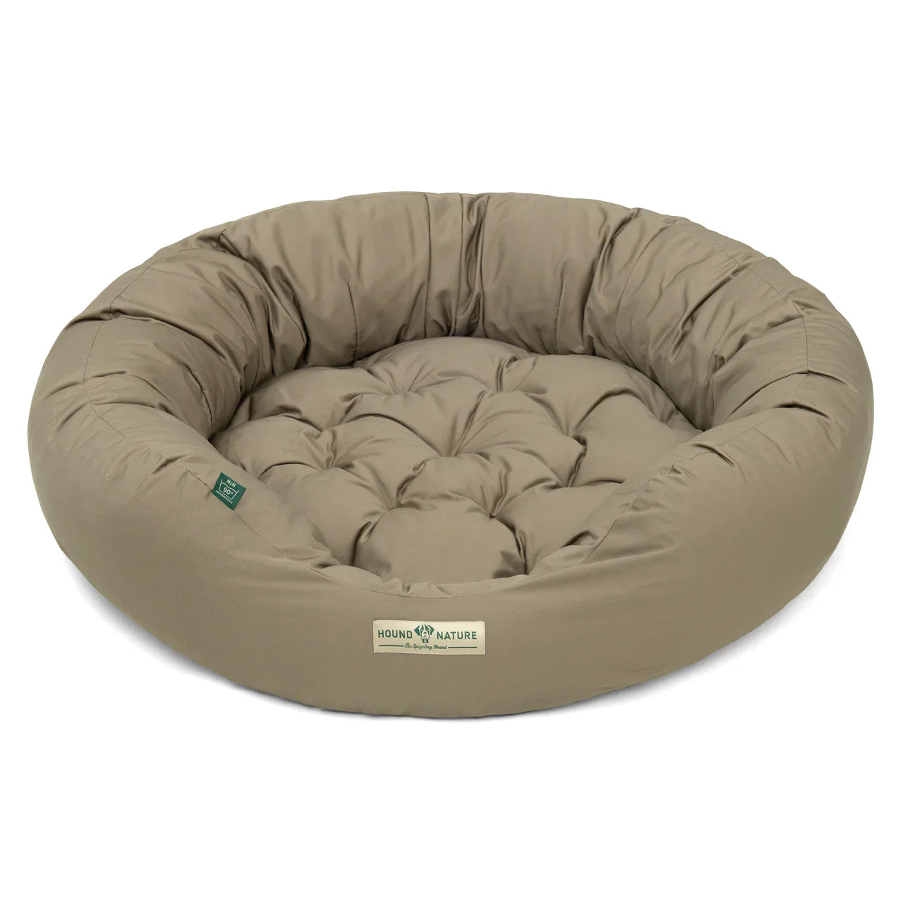 Hundebett rund St.Moritz von HOUND&NATURE | Recycelte Materialien | Oeko-Tex® Standard 100 | Taupe