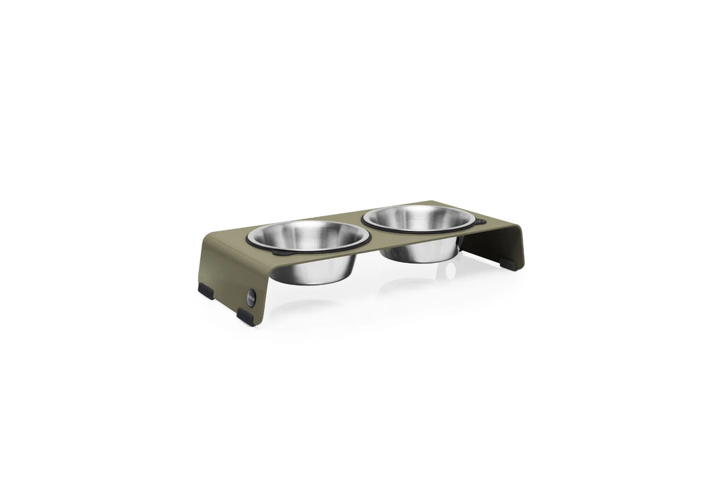 Jaska erhöhte Futterstation Hundebar ARC | Stahl & Edelstahl | 4 Größen | Olive S