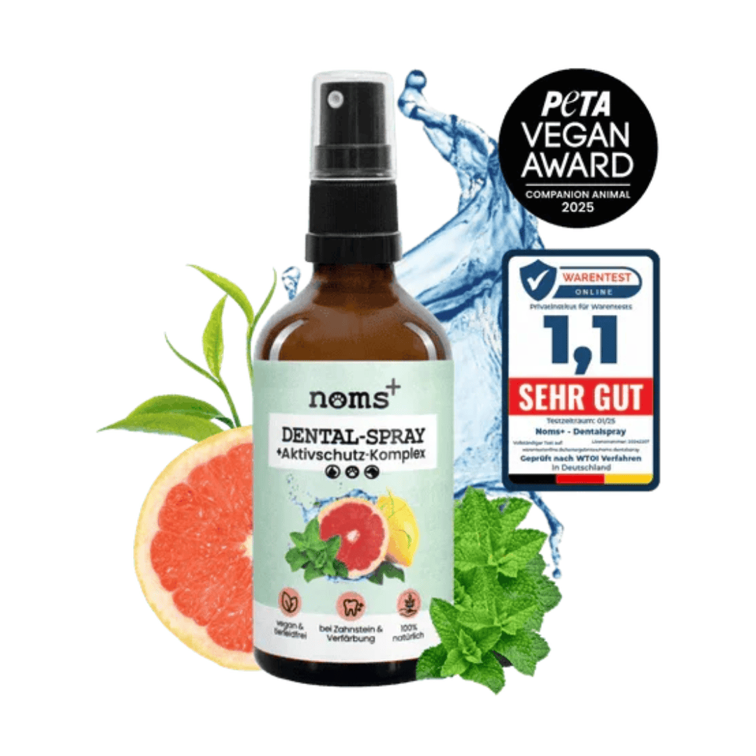 Natürliches Noms+ Dentalspray bei Zahnstein uvm. | Hoch-effektive Pflanzenextrakte | Für Hunde & Katzen | 100% vegan & tierleidfrei | Fräulein Plath