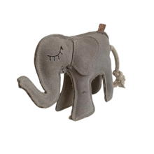 Lade das Bild in den Galerie-Viewer, Nachhaltiges Hundespielzeug &quot;Ella Elefant&quot; | Robust &amp; 100% schadstofffrei | Upcycling Leder &amp; natürliche Baumwolle
