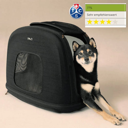Crashgetestete Isofix Transportbox Auto Tavo Crispin für Hunde | 3 Größen bis 27.2 kg | Farbe: Onyx