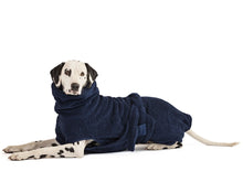 Lade das Bild in den Galerie-Viewer, Öko-Hundebademantel | 100% Bio-Baumwolle | Weich &amp; saugstark | Night Blue
