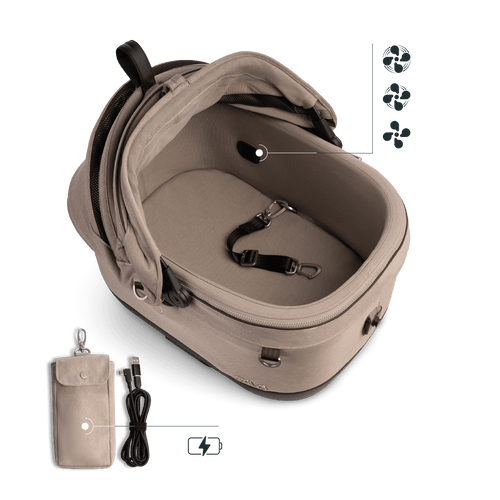 Isofix Autositz & Transportbox Maeve™ iso5x Wind Tavo | Integriertes Belüftungssystem | für Hunde bis 13.6 kg | GREENGUARD-Gold-Zertifizierung | Fawn