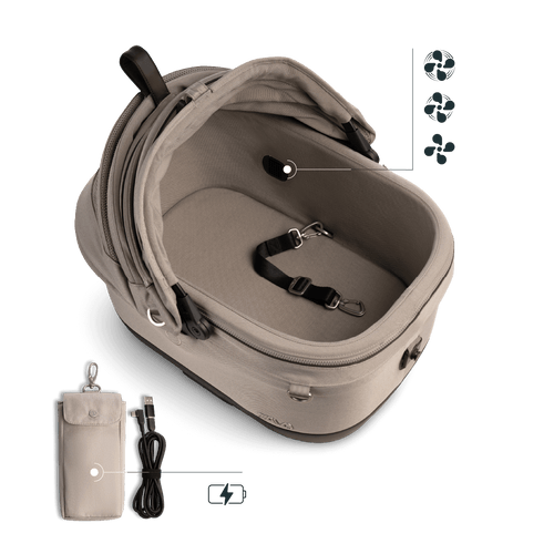 Isofix Autositz & Transportbox Maeve™ iso5x Wind Tavo | Integriertes Belüftungssystem | für Hunde bis 13.6 kg | GREENGUARD-Gold-Zertifizierung | Tawny