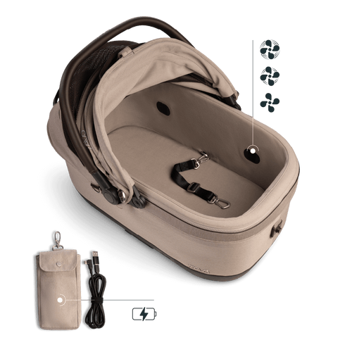 Isofix Autositz & Transportbox Maeve™ iso6x Wind Tavo | Integriertes Belüftungssystem | für Hunde bis 18 kg | GREENGUARD-Gold-Zertifizierung | Fawn