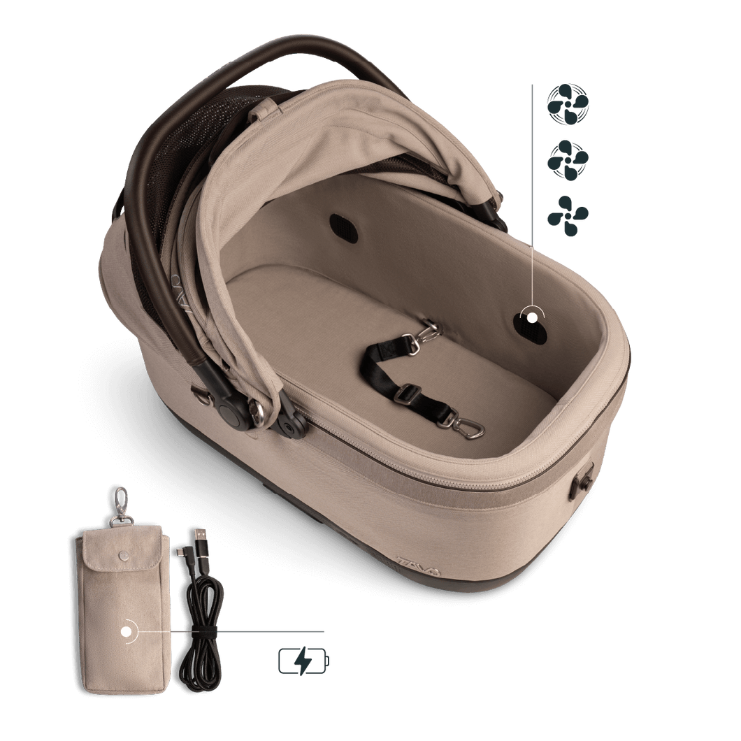 Isofix Autositz & Transportbox Maeve™ iso6x Wind Tavo | Integriertes Belüftungssystem | für Hunde bis 18 kg | GREENGUARD-Gold-Zertifizierung | Fawn