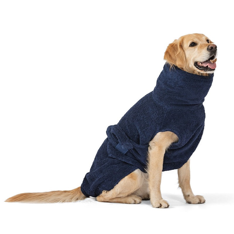 Öko-Hundebademantel | 100% Bio-Baumwolle | Weich & saugstark | Night Blue
