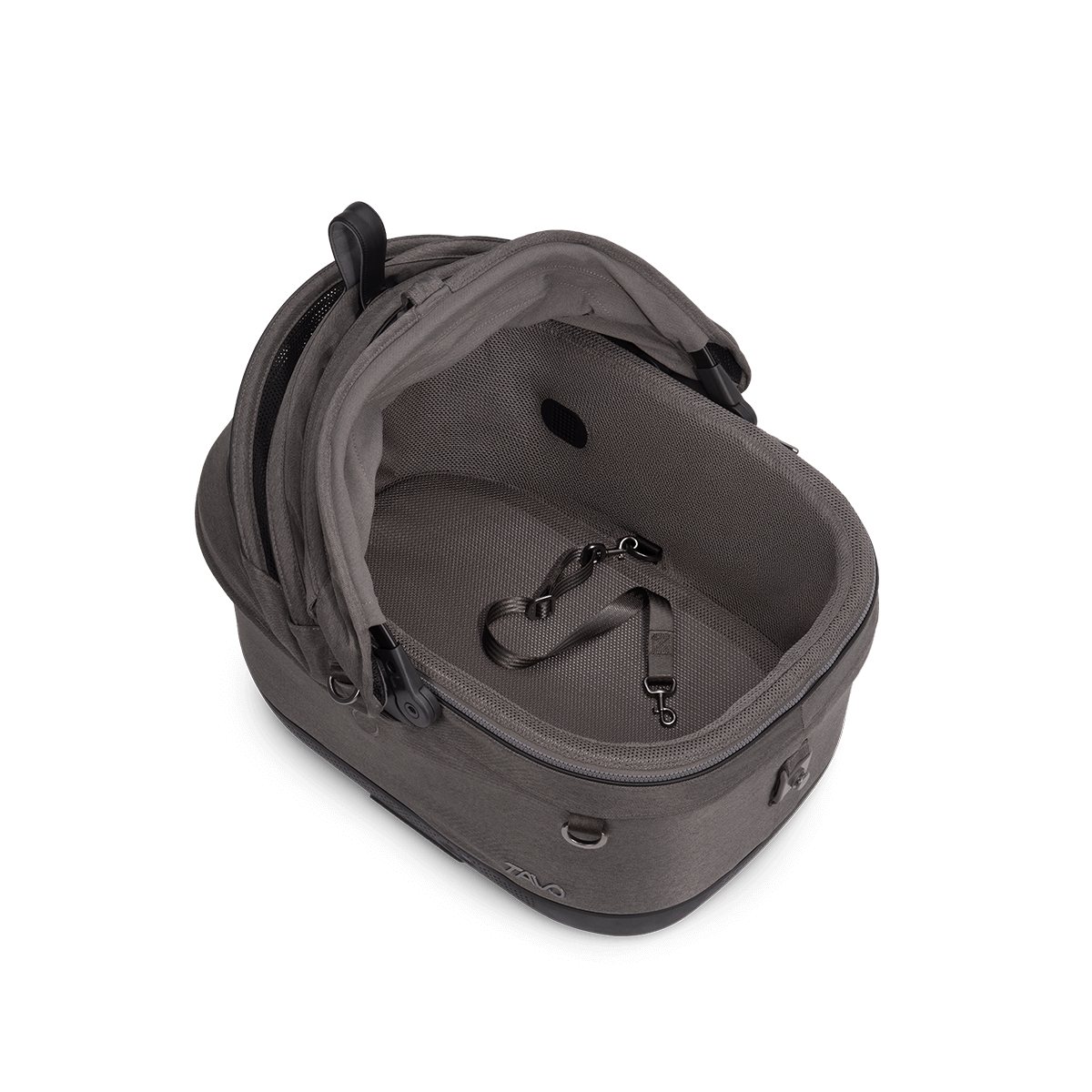 Isofix Autositz & Transportbox Maeve™ iso5x Wind Tavo | Integriertes Belüftungssystem | für Hunde bis 13.6 kg | GREENGUARD-Gold-Zertifizierung | Ashen | Fräulein Plath