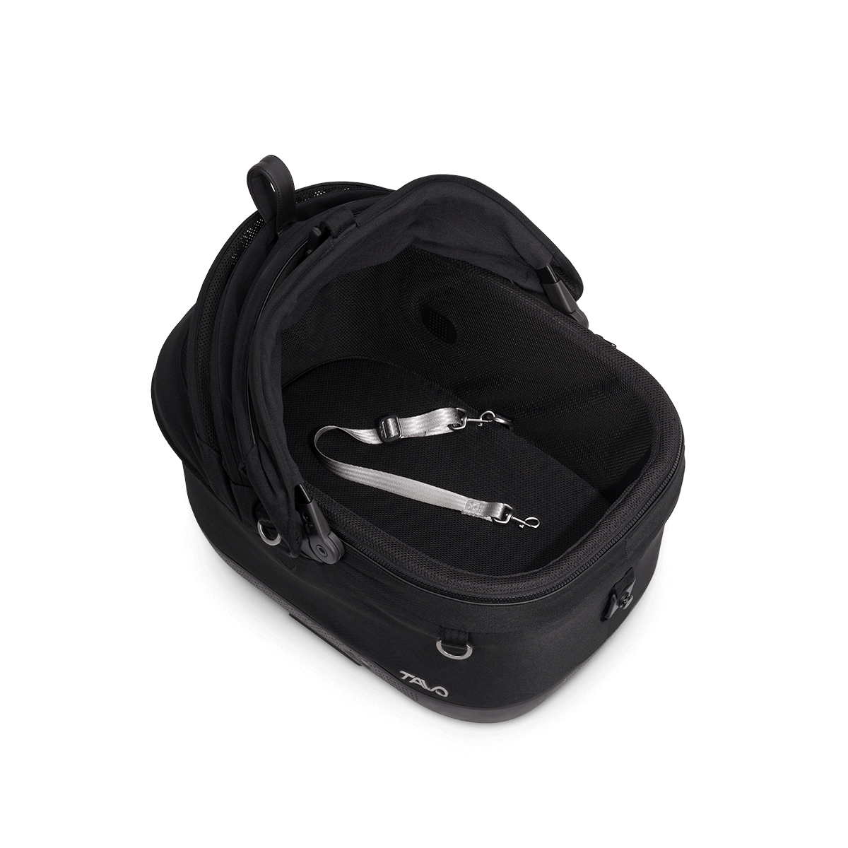 Isofix Autositz & Transportbox Maeve™ iso5x Wind Tavo | Integriertes Belüftungssystem | für Hunde bis 13.6 kg | GREENGUARD-Gold-Zertifizierung | Onyx | Fräulein Plath