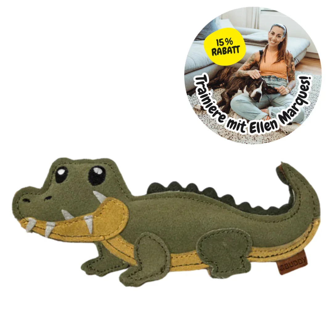 Buddy Hundespielzeug Krokodil Leder Rabattcode Hundetraining Ellen Marques
