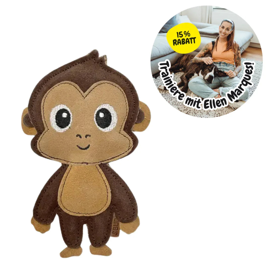 Buddy Hundespielzeug Affe schadstofffrei  15 % Rabatt auf Onlinetraining mit Ellen Marques  