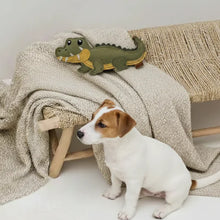 Lade das Bild in den Galerie-Viewer, Nachhaltiges BUDDY. Hundespielzeug aus Leder für kleine Hunde "Krokodil" - schadstofffrei
