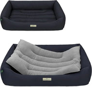 Öko-Hundebett Luzern von HOUND & NATURE | Fleece-Seite | Recycelte Materialien | Oeko-Tex® Standard 100 | Blau | Fräulein Plath