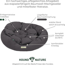 Lade das Bild in den Galerie-Viewer, Rundes Öko-Hundebett St.Moritz von HOUND&amp;NATURE | Recycelte Materialien | Oeko-Tex® Standard 100  | Grau
