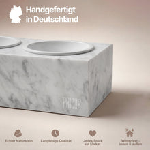 Lade das Bild in den Galerie-Viewer, PRIGUR Biancó – Erhöhte Futterstation aus Marmor | 3 Größen | Fräulein Plath
