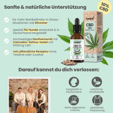 Lade das Bild in den Galerie-Viewer, Noms+ 10% CBD Tropfen für Hunde | 100% natürlich &amp; sanft | 10ml Öl | Fräulein Plath
