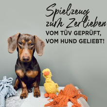 Lade das Bild in den Galerie-Viewer, Öko-Hundespielzeug &quot;Emma Ente&quot; | 100% Baumwolle &amp; recyclebar | Natürliche Zahnpflege
