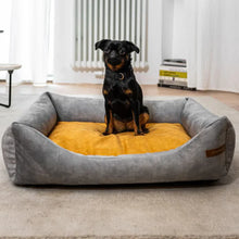 Lade das Bild in den Galerie-Viewer, Premium Hundebett Rexproduct | Recycelte Materialien &amp; schadstofffrei | Hellgrau | 9 versch. Matratzenfarben
