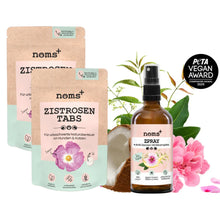 Lade das Bild in den Galerie-Viewer, Noms+ Zpray &amp; Zistrosen-Tabs Set| Pflanzlicher Anti-Zecken Schutz für Hunde gegen Flöhe, Zecken, Milben &amp; Mücken | 100% Chemiefrei | Sparpaket
