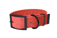 Hundehalsband mit Dornschnalle | Korkleder | Robust & Vegan | Coral/schwarz | Fräulein Plath