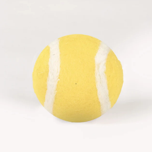 Tennisball für Hunde | Nachhaltiges Hundespielzeug | 100% schadstofffrei & Schafwolle | Zahnpflegend & schwimmfähig