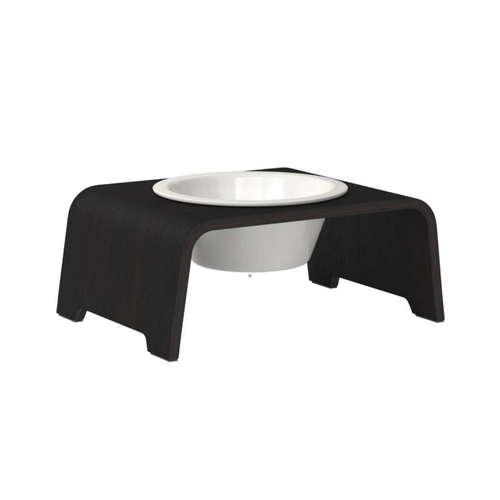 dogBar® Single Hundenapf | Porzellan | Eiche dunkle