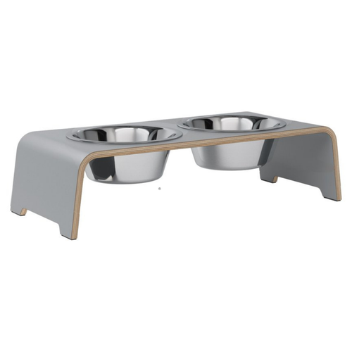 Futterstation dogBar® für Hunde | Edelstahl | Grau | 5 Größen