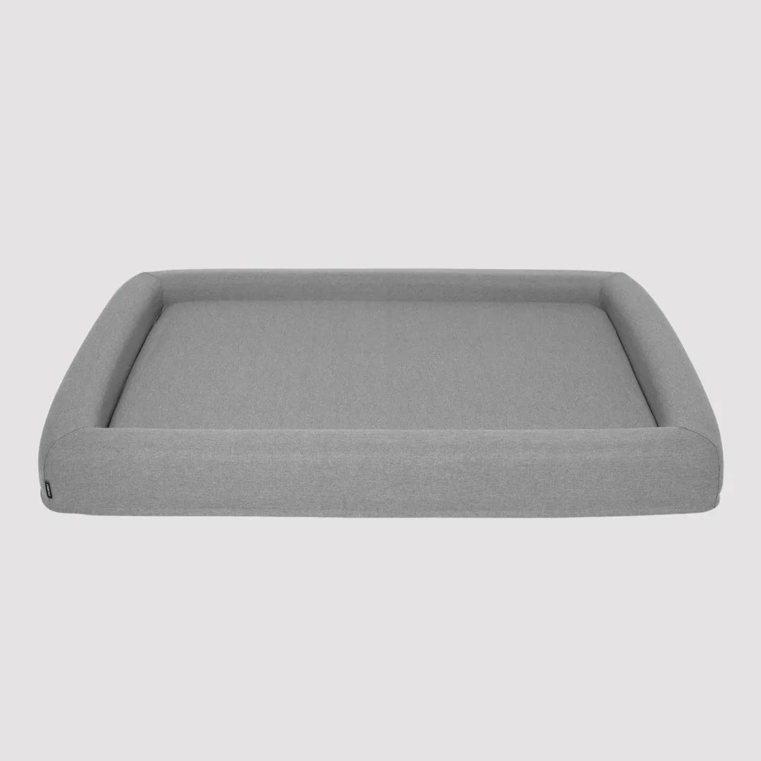 FINNTO® Hundebett orthopädisch | Antiallergen | FAIRTRADE zertifiziert & Oeko-Tex® Standard | Hellgrau | Fräulein Plath