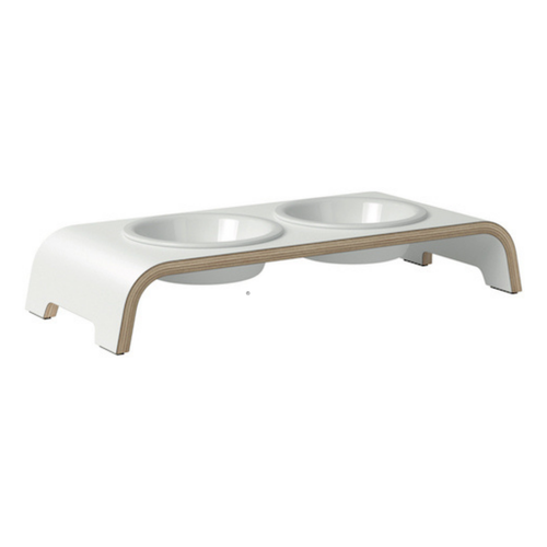 Futterstation dogBar® für Hunde | Porzellan | Weiss | 5 Größen