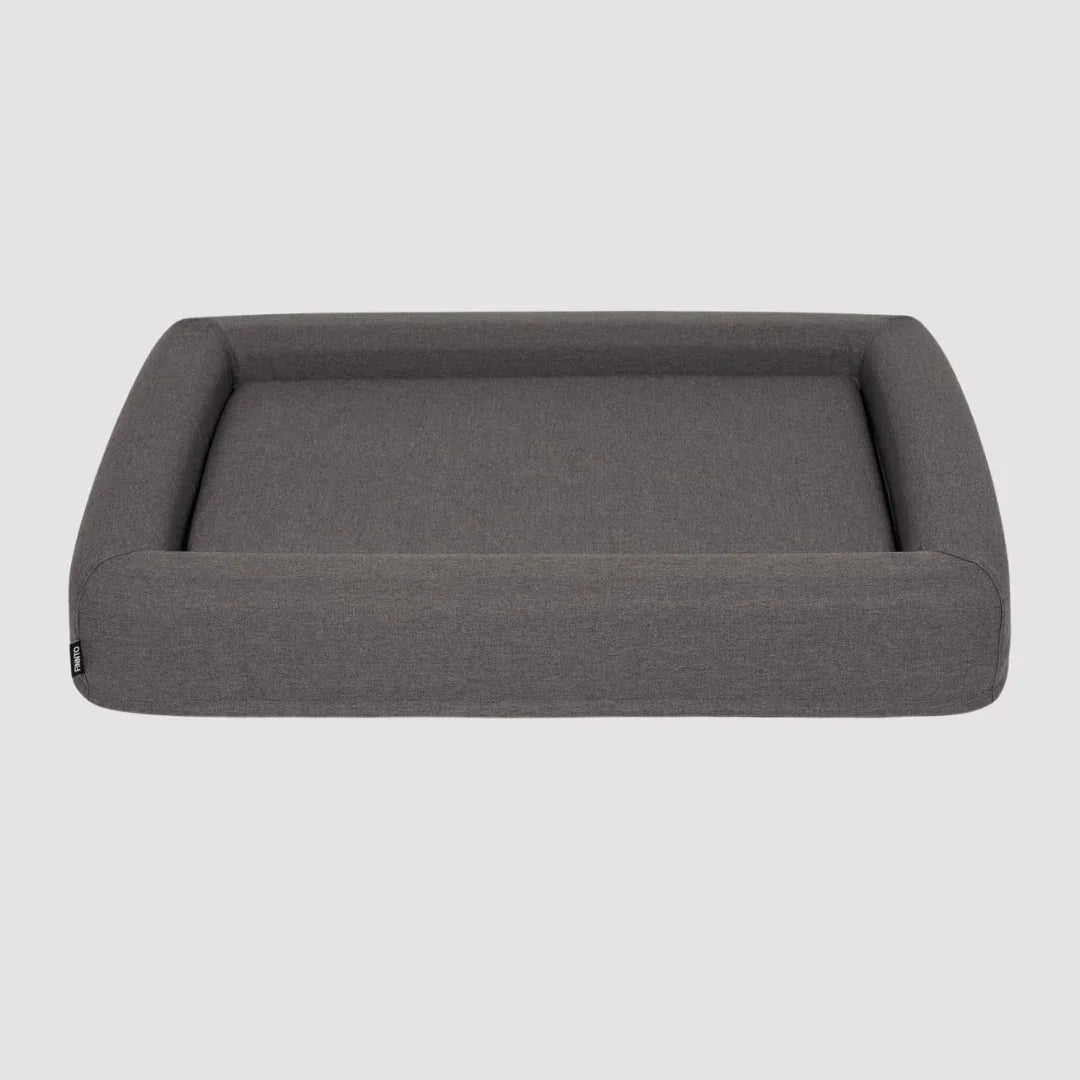 FINNTO® Hundebett orthopädisch | Antiallergen | FAIRTRADE zertifiziert & Oeko-Tex® Standard | Dunkelgrau | Fräulein Plath