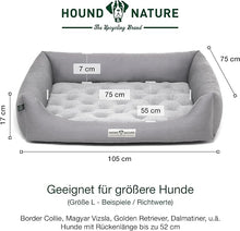 Lade das Bild in den Galerie-Viewer, Orthopädisches Öko-Hundebett Zürich von HOUND&amp;NATURE | Fleece-Seite | Recycelte Materialien | Oeko-Tex® Standard | Hellgrau
