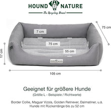 Lade das Bild in den Galerie-Viewer, Öko-Hundebett Luzern von HOUND&amp;NATURE | Fleece-Seite | Recycelte Materialien | Oeko-Tex® Standard 100  | Hellgrau
