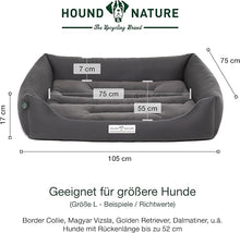 Lade das Bild in den Galerie-Viewer, Öko-Hundebett Luzern von HOUND&amp;NATURE | Fleece-Seite | Recycelte Materialien | Oeko-Tex® Standard 100  | Grau
