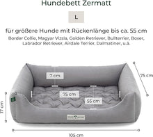 Lade das Bild in den Galerie-Viewer, Orthopädisches Öko-Hundebett Zermatt von HOUND&amp;NATURE | Recycelte Materialien | Oeko-Tex® Standard | Hellgrau
